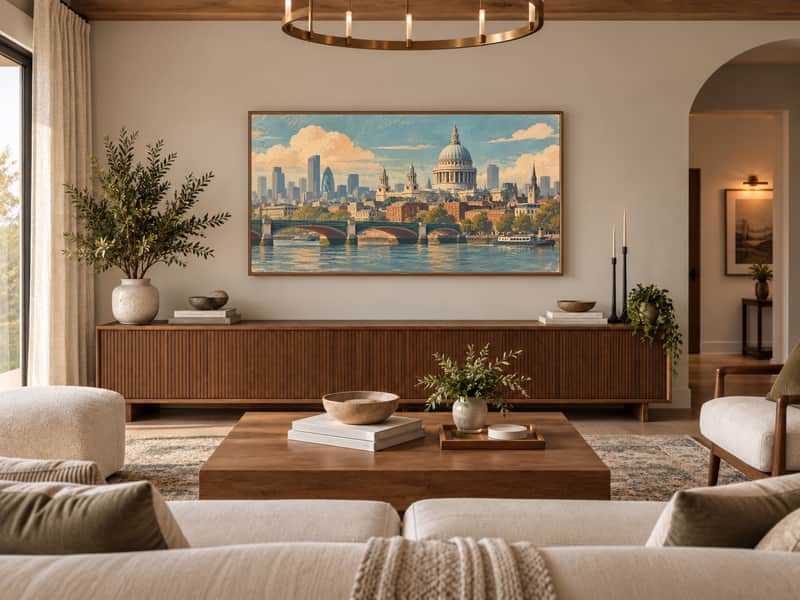 St. Paul's Cathedral wallpaper shown as art on a Samsung Frame TV