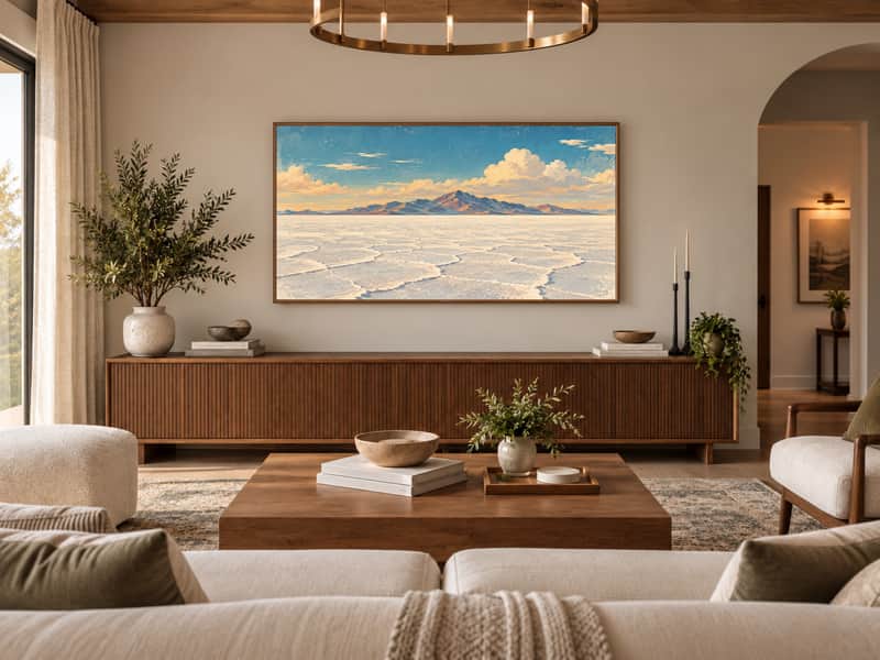 Red Rock Arch wallpaper shown as art on a Samsung Frame TV