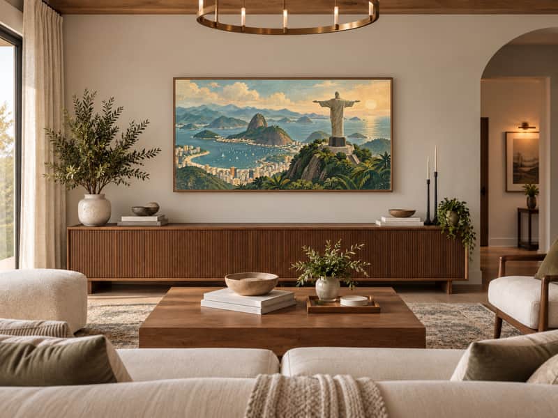 Christ the Redeemer, Brazil wallpaper shown as art on a Samsung Frame TV