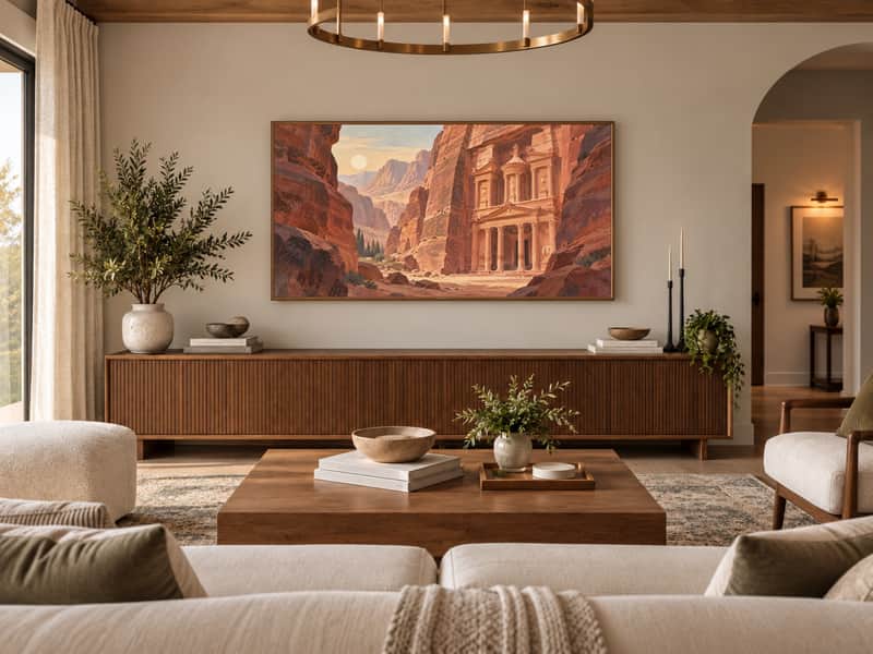 Machu Picchu, Peru wallpaper shown as art on a Samsung Frame TV