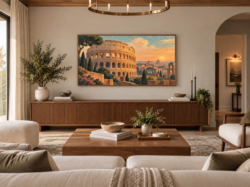 Taj Mahal, India wallpaper shown as art on a Samsung Frame TV