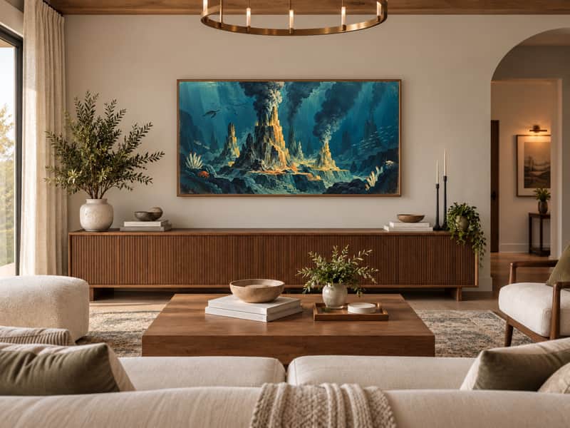 Northern Red Sea, Aqaba, Jordan wallpaper shown as art on a Samsung Frame TV